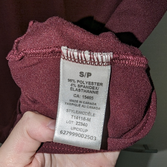 Burgundy Knot Front Tee from Time Square - Picture 3 of 5